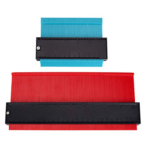 JSK 2 Pack Wider Contour Gauge,Profile Gauges Plastic Contour Duplications Gauge Copy Irregular Shapes Measuring for Corners and Contoured,10 Inch and 5 Inch