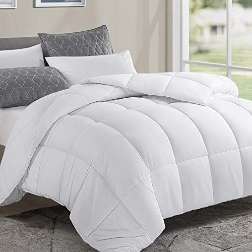 Book Cover EDILLY All Season Luxury Soft Down Alternative Quilted King Comforter-Stand Alone Comforter for King Size Bed, Duvet Insert for Summer Duvet Insert with 4 Corner Tabs,90''x 102'',White
