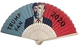 I AM A Trump Fan 2020 - Hand Held Portable Donald Trump Fan - Bamboo and Fabric Material - Support Trump with Novelty Trump Memorabilia (1)