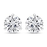 2 1/2 Carat IGI Certified Natural Round Brilliant Solitaire Diamond Stud Earrings for Women Platinum 3 Prong Martini Cocktail Push Back (F-G Color SI2-I1 Clarity)