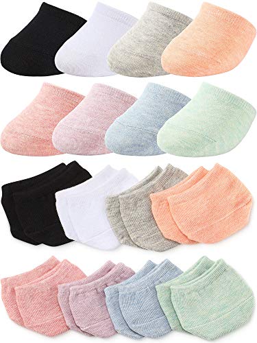 8 Pairs Toe Topper Liner Half Socks Seamless Women's Socks Cotton Toe Half Socks (Black, White, Light Gray, Light Blue, Light Purple, Light Pink, Light Green, Orange)