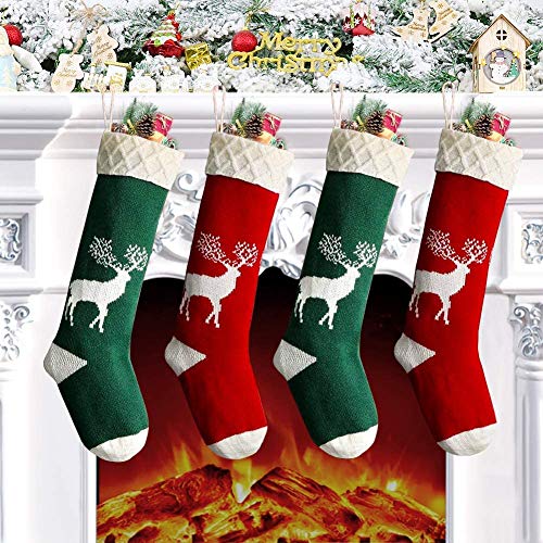 Yostyle Christmas Stockings, Big Size 3Pack 18-Inch Xmas Stockings Decorations, Gnomes Santa Xmas Character for Holiday Decorations, Christmas Hanging Stockings Socks for Family Holiday Season Decor