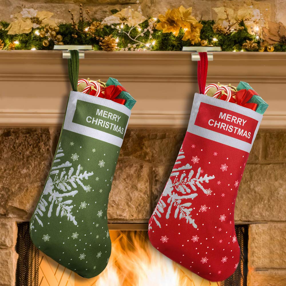 Book Cover EasyAcc Christmas Stockings Personalized Christmas Stockings Large Size Classic Fireplace Cute Stockings for Child Boys Girls Family Holiday Christmas Cheer Party New Year Decoration Gifts - Snowflake