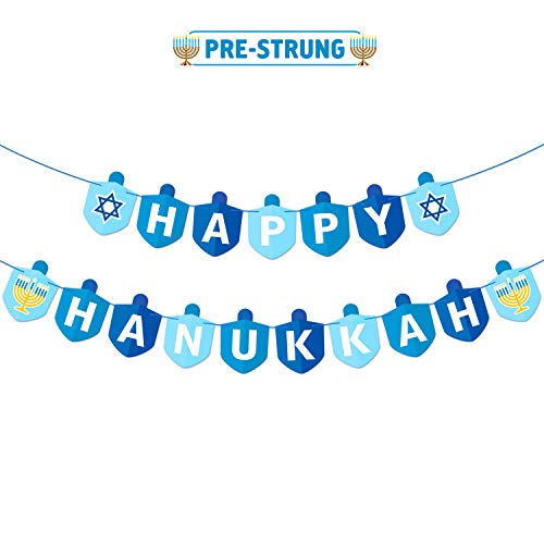 Hanukkah Decorations Party Banner Holiday Party Dreidel Garland Chanukah Festival Day Supplies Blue Illumination Party Family Gathering Decorations