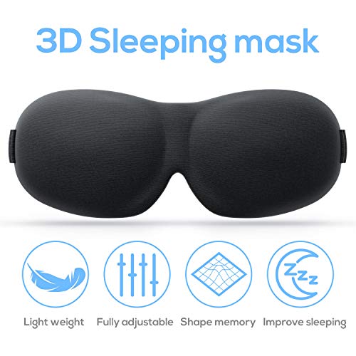 Sleeping Masks for Women and Men | Upgraded, Contoured & Comfortable 3D Eye Mask for Sleeping | Portable Night Blindfold for Travel, Meditation Memory Foam Eye Shades Cover Comple
