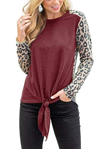 Book Cover Stylelachic Women's Leopard Print Tops Raglan Long Sleeve Casual Basic Shirts Tunics Blouses Top