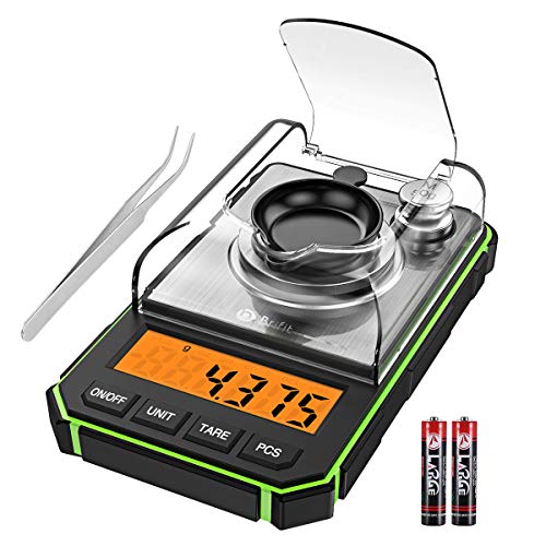 Book Cover Brifit Digital Milligram Scale, 50g Portable Mini Scale, 0.001g Precise Graduation, Professional Pocket Scale with 50g Calibration Weights Tweezers (Batteries Included)