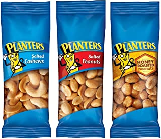 PLANTERS Variety Packs (Salted Cashews, Salted Peanuts & Honey Roasted Peanuts), 36 Packs | Individual Bags of On-the-Go Nut Snacks | No Cholesterol or Trans Fats | Source of Fiber and Healthy Fats