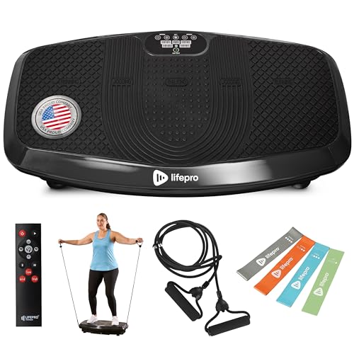 Lifepro Hovert 3D Vibration Plate Exercise Machine — Whole Body Vibration Platform Machine with Dual Motors, 99 Speeds & Resistance Bands — Vibrating Plate for Lymphatic Drainage and Muscle Toning
