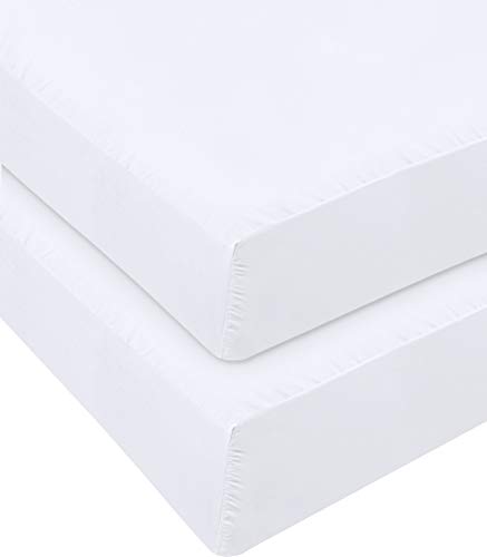 Book Cover Utopia Bedding Fitted Sheet - Pack of 2 Bottom Sheets - Soft Brushed Microfiber - Deep Pockets, Shrinkage & Fade Resistant - Easy Care (Twin, White)