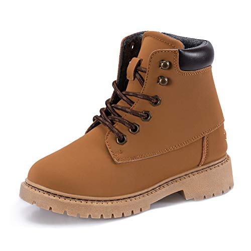 Kkomforme Toddler Hiking Snow Bootsï¼ŒKids Lace-Up Ankle Boots Boy Girl Waterproof Outdoor PU Leather Workboots, classic Winter Martin Boots(Toddler/Little Kid/Big Kid)