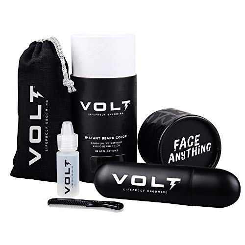 VOLT Grooming Instant Beard Color - Smudge and Water Resistant Quick Drying Brush on Color for Beards, Mustaches, and Eyebrows, Chestnut (Brown/Red)