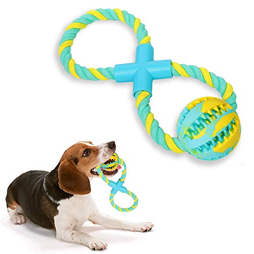 Book Cover Ttspring Tug of War Dog Toys,Dog Toys for Medium Dogs 8 Shaped Dog Rope Toys Dog Tug Rope with 100% Cotton Rope Use for Dog Training Teeth Cleaning and Playing,Washable None Toxic