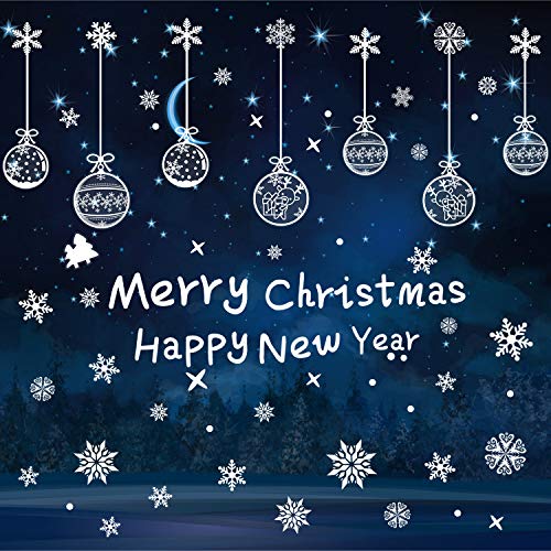 Book Cover Balhvit Christmas Snowflake Window Cling Stickers for Glass