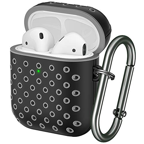 Book Cover Marge Plus for Airpods Case Cover with Keychain, Silicone Skin Cover for Women Men Compatible with Apple Airpods 2/1 Charging Case (Front LED Visible)