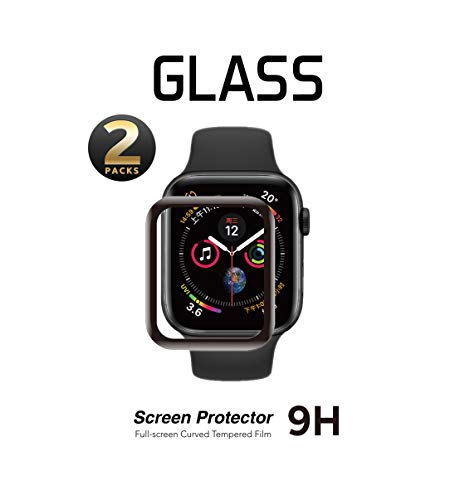 SNSIR Screen Protector 44mm for Apple Watch Series 5/4 [2 Pack] [Tempered Glass] Full Coverage Protective Foil 9H (44mm)