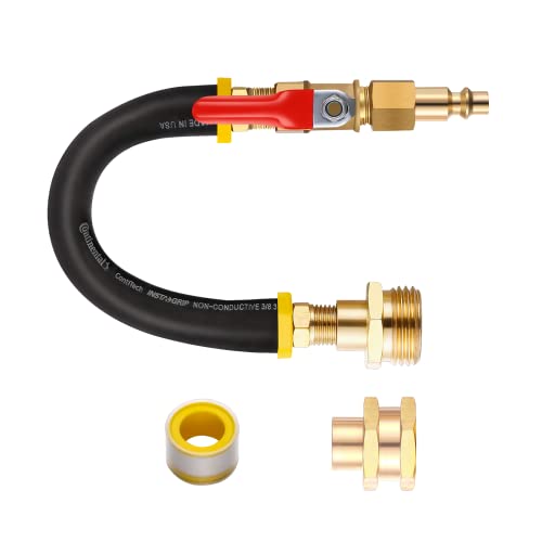 RV Winterizing kit & Sprinkler Blowout Adapter with shut off valve Air compressor Quick-Connect plug garden hose Water Blow Out Fitting for Winterize Sprinkler Systems, Camper,Motorhome