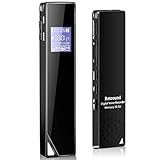 Digital Voice Recorder, Retround Mini Voice Activated Recorder 16GB with Playback for Lectures Meetings, Class, Interviews, Dual Microphone One Step Recording Rechargeable Lossless Stereo HD