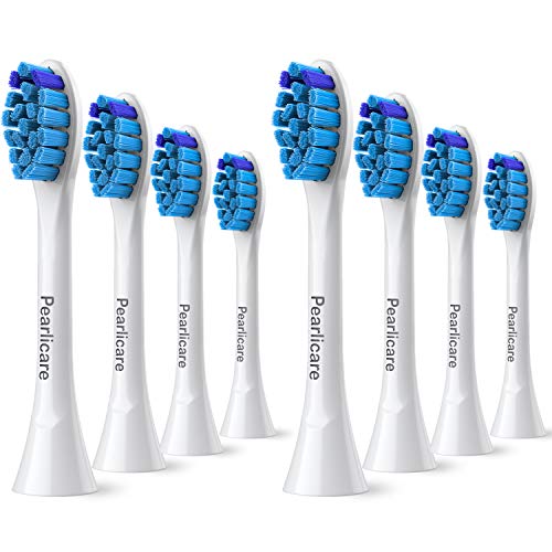 Book Cover Pearlicare Replacement Brush Heads (8 Pack) - Compatible With Phillips Sonicare Gum Health Electric Toothbrush, 2 Series, 3 Series, Flexcare, DiamondClean, Plaque Control, ProResults, HealthyWhite