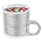 Anezus 12 Gauge Aluminum Wire 100 Feet - 2mm Metal Armature Bendable Sculpting Wire for Crafts, Wreath Making, Jewelry Making, Beading, Floral (Silver)