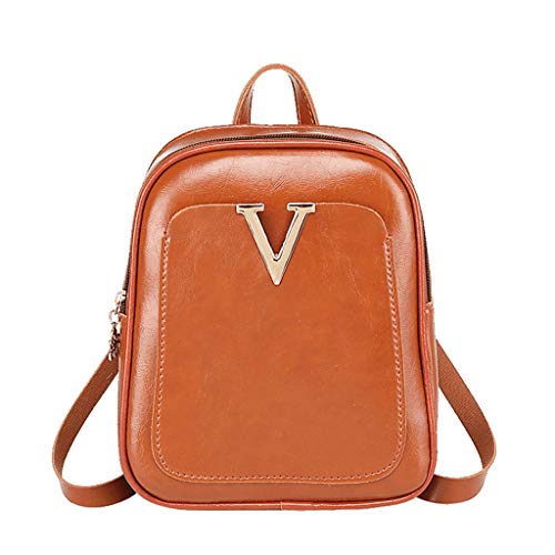 Fashion Women Shoulders Small PU Backpack Letter Purse Mobile Phone Messenger Bag (Brown)