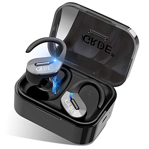 Book Cover Wireless Earbuds,GRDE Bluetooth 5.0 Headphones 50H Playtime Bluetooth Earbuds TWS 3D Stereo Sound Noise Canceling in Ear Wireless Earphones with Charging Case for Work Sports[Upgraded]