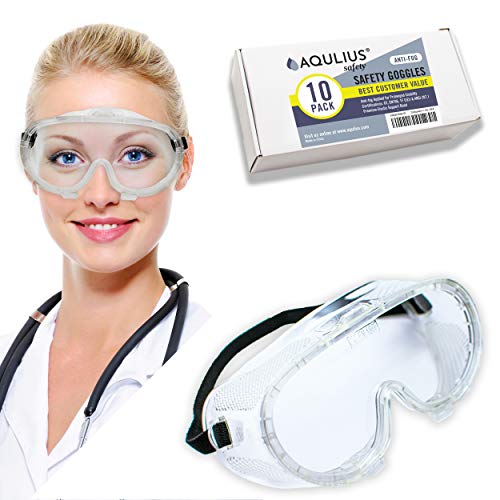 Book Cover 10 Pack of Safety Goggles (10 Pack Protective Goggles) Crystal Clear Eye Protection - Perfect for Construction, Shooting, Lab Work, and More!
