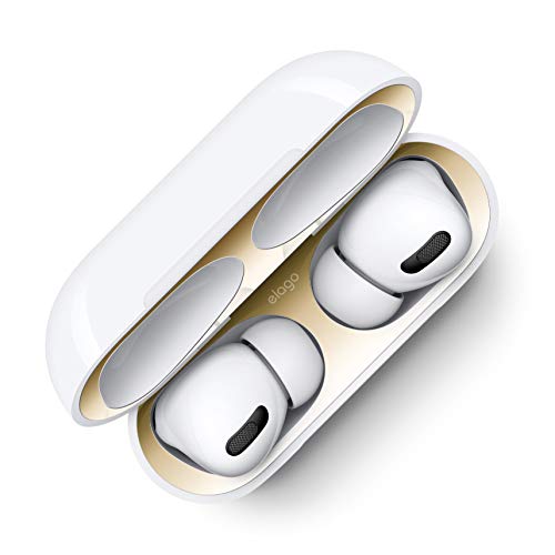 Book Cover elago Dust Guard Compatible with AirPods Pro 3rd Generation - Dust-Proof Film, Ultra Slim, Luxurious Looking, Protect from Iron/Metal Shavings (1 Set, Gold) [US Patent Registered]
