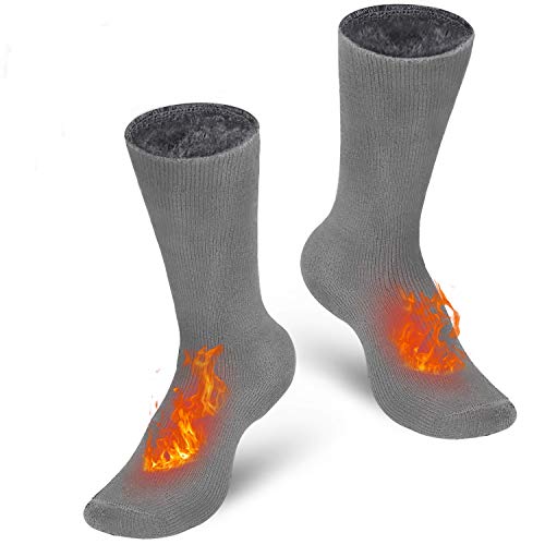 Book Cover Pvendor Thermal Socks for Men, 2 Pairs of Heated Socks for Women, Boys Socks Extreme Cold Insulated Fuzzy Winter Socks