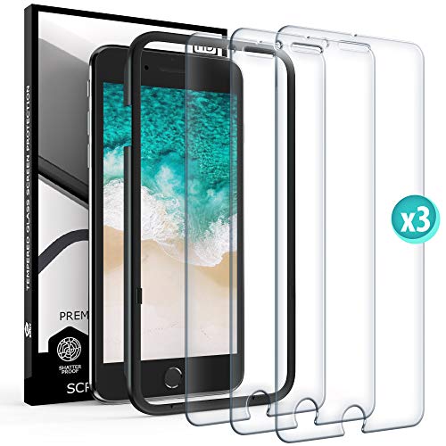 Book Cover Screen Protector for iPhone 7 Plus - iPhone 8 Plus - iPhone 6 6S Plus - Film Tempered Glass Scratch Resistant Impact Shield Glass Case Friendly Anti Fingerprint