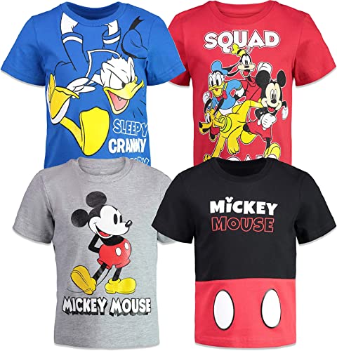 Book Cover Disney Mickey Mouse Pluto Donald Duck Goofy Baby 4 Pack T-Shirts Infant to Big Kid