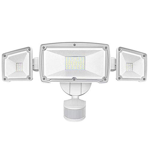 Book Cover AUSPICE LED Security Lights Motion Sensor Light Outdoor, Flood Light with 3 Adjustable Heads 4000LM 42W 6000K Daylight Floodlights IP65 Waterproof for Garage, Patio, Garden, Porch&Stair