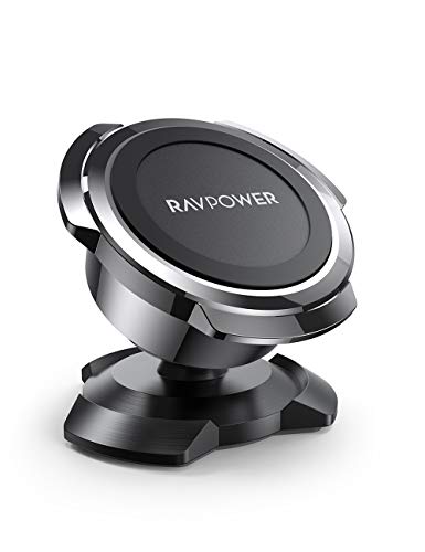 Book Cover Magnetic Phone Car Mount, RAVPower Phone Holder for Car, Car Cellphone Holder, Magnetic Mount, Compatible with iPhone 11 Pro XS Max XR X 8 7 Plus Galaxy S10 S9, Note 10, LG G8 Thinq, Pixel 3 XL, Black