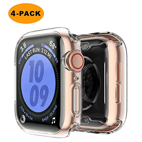 [4 Pack] Roity for Apple Watch 5 Case with Screen Protector 44mm - All Around Protective Case HD Clear Ultra-Thin Cover for iWatch Series 5 / Series 4 44mm (Clear)
