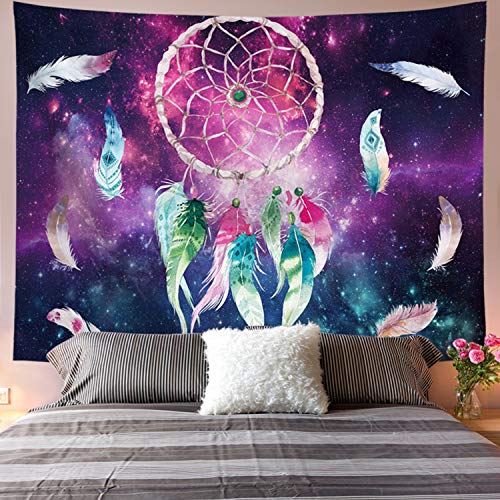 Book Cover Galoker Dreamcatcher Tapestry Colorful Feather Tapestry Space Tapestry Galaxy Tapestry Psychedelic Tapestry Red Green Starry Sky Art Tapestry Wall Hanging for Home Decor