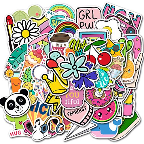 Book Cover Vsco Stickers for Teen Girls 50 Pack Water Bottle Stickers Vinyl Laptop Stickers for Kids Trendy Cute Computer Skateboard Stickers Waterproof