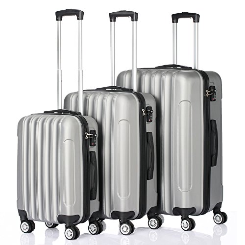 3-in-1 20" 24" 28" Multifunctional Large Capacity Traveling Storage Suitcase Silver Gray