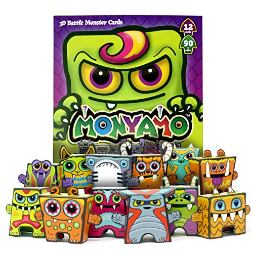 Book Cover Box Buddies Monyamo - Pack of 12 Monster Paper Toy Cards - Fun Paper Craft for Kids, Monster Party Favors