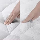 SOPAT Mattress Topper Extra Thick Mattress Pad Pillow Top 8-21" Deep Pocket Soft Down Alternative Fill Mattress Cover (White-1, King)