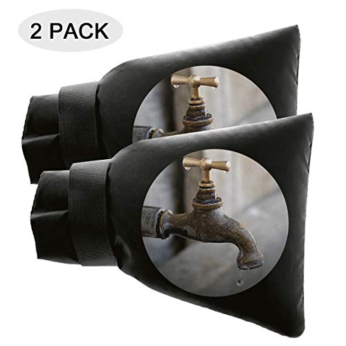 HolySpirit Faucet Covers for Winter, Outdoor Water Faucet Socks for Freeze Protection, Reusable Faucet Protector for Garden Tap, 7.1'' H x 5.9'' W, Black(2 Pack)