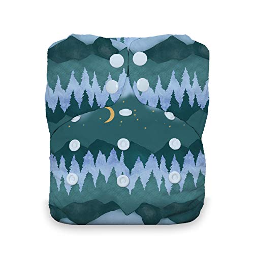 Thirsties Natural One Size All in One Cloth Diaper, Snap Closure, Mountain Twilight