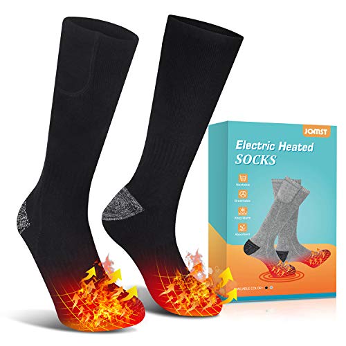 Book Cover Jomst Rechargeable Electric Heated Socks Battery Powered Comfortable Thermo-Socks,3 Heating Settings Thermal Sock for Men and Women,Good Sports Outdoor Winter Novelty Warm Heating Sock. (Black)