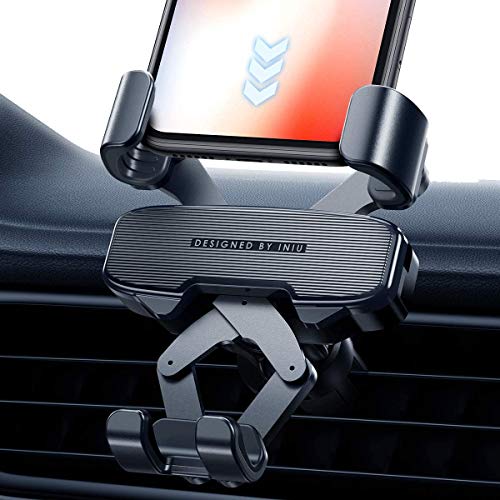 INIU Car Phone Mount, Gravity Auto Lock & Release Air Vent Phone Holder for Car, 360° Universal Hands Free Car Cell Phone Holder for iPhone 11 Max Pro XS X 8 Plus Samsung S10 Google Oneplus LG GPS etc