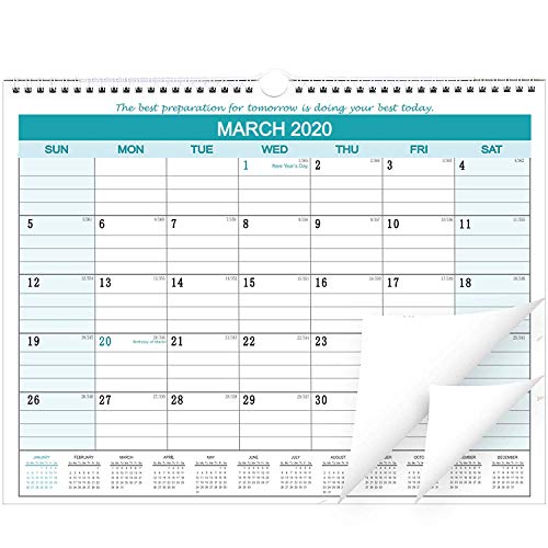 Calendar 2020-2021 - 12 Monthly Wall Calendar with Julian Date, Run from March 2020 Through February 2021, 15 x 11.5 Inches Desk Wall Calendar Perfect for Organizing & Planning, Wire-Bound