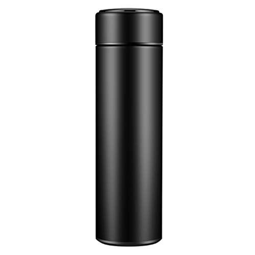Pongfunsy Smart Insulated Water Bottle 500ml Vacuum LCD Temperature Display Water Bottle Stainless Steel Double Wall - Beige - Large