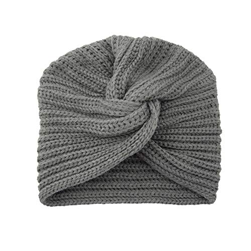 Book Cover mokingtop Autumn Winter Warm Knitting Cap Solid Center Cross Women Hair Scarfs Headband