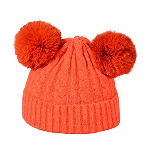 Book Cover MOKINGTOP Fashion Women Keep Warm Winter Casual Knitted Hat Wool Hemming Hat Ski Hat Orange