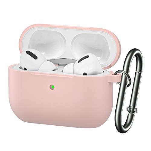 Book Cover BRG for Airpods Pro Case,Soft Silicone Skin Cover Shock-Absorbing Protective Case with Keychain for Apple Airpods Pro [Front LED Visible]