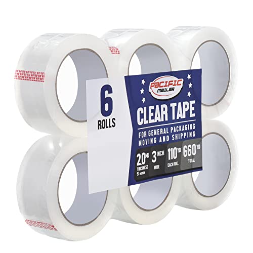 Pacific Mailer Clear Packing Tape, Packaging Tape for Shipping Packaging Moving Sealing Variation