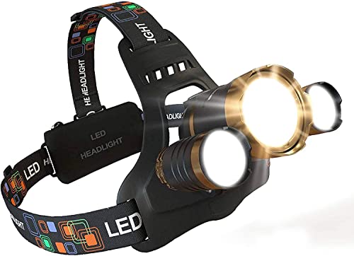 MsForce Ultimate LED Headlamp, Bright 1080 Lumens, Hard Hat Clips, Red Light, Lantern Cap, Rechargeable Batteries Included. USB Head Lamp Flashlight. Designed for Work, Camping, Outdoor & Hunting